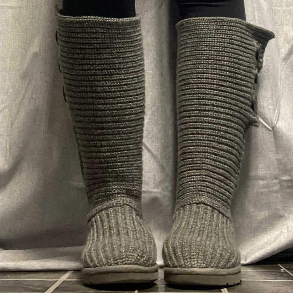 UGG Charcoal Knit Button Boots - Picture 16 of 16